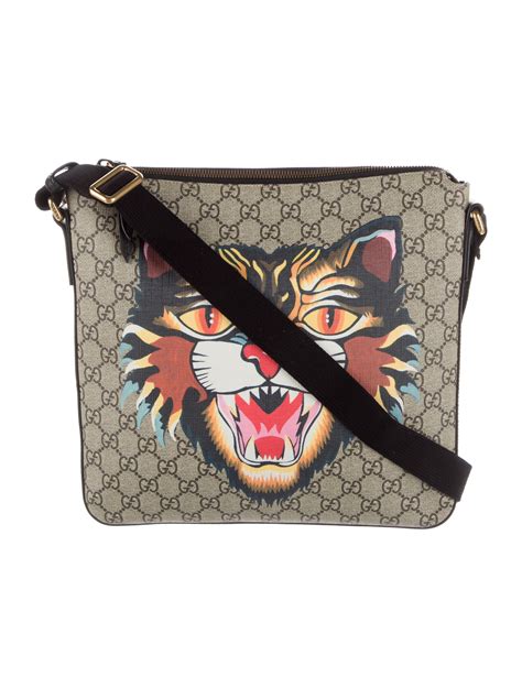 gucci angry cat messenger bag|NWOT Authentic Gucci Gg Supreme Angry Cat Messenger Bag .